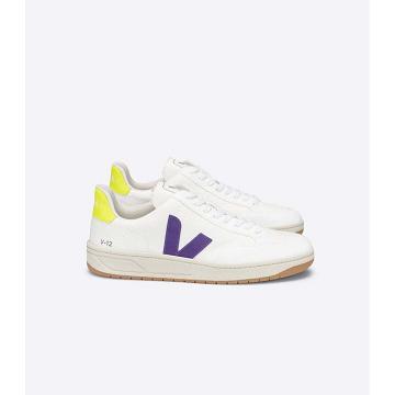 White/Purple Women's Veja V-12 B-MESH Sneakers | AU 668XYU